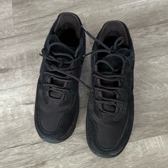 Nike Air Force 1 Women 6.5 Wild Black Velvet Brown Sneakers - Picture 2 of 9